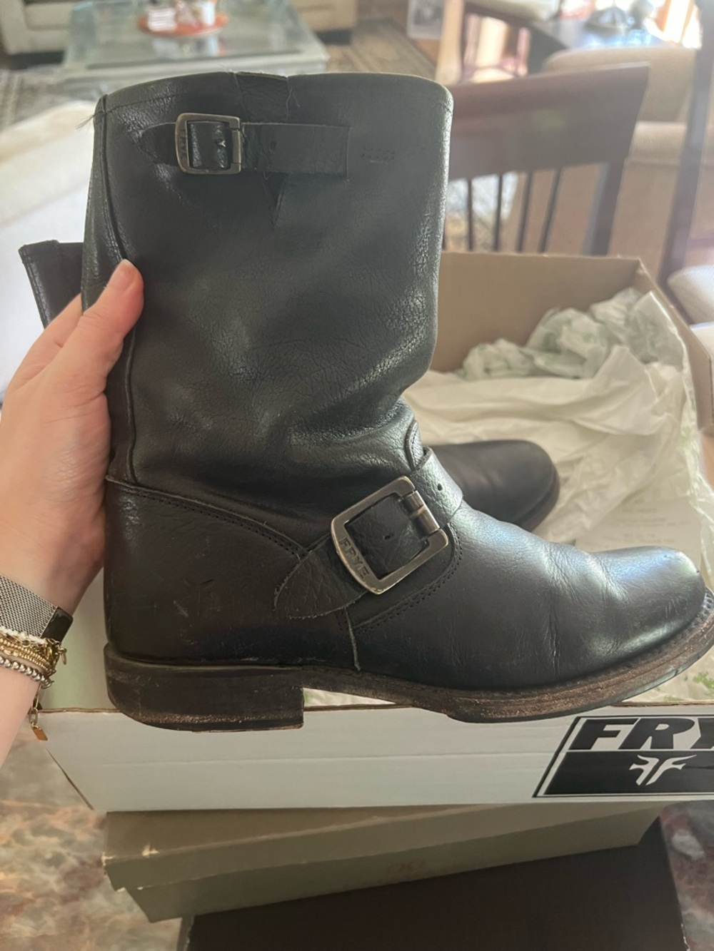 Frye Boots Veronica Shortie Size 7.5 in Black